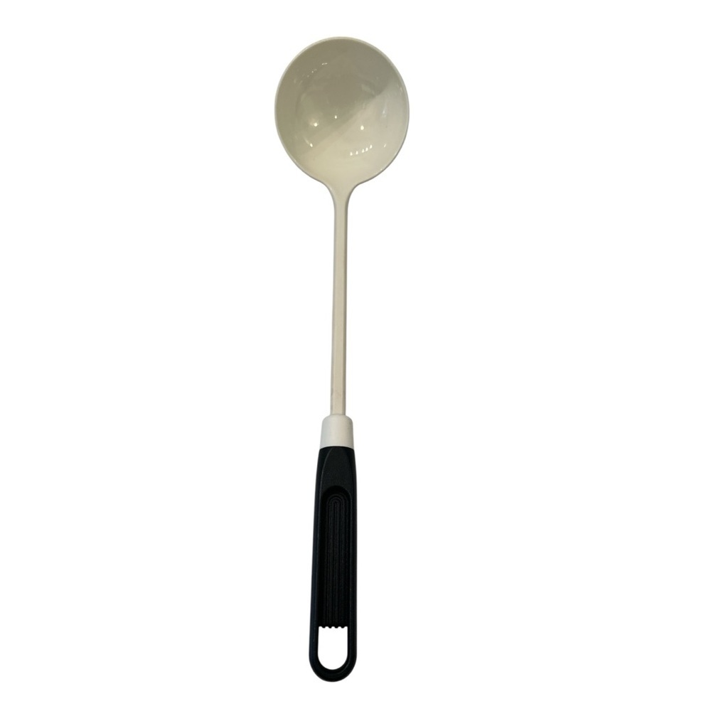 Pedrini Italy Serving Spoon Cooking Utensil Plastic White Black 15"